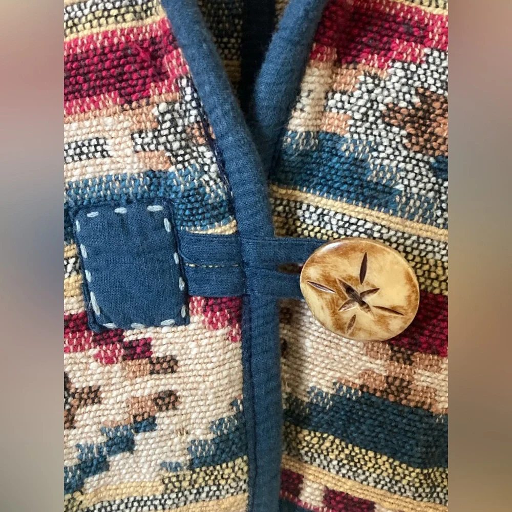 Flashback Women’s SZ L Blazer Southwestern design 100% cotton